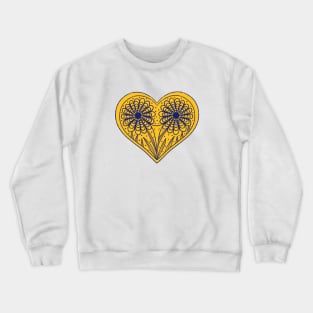 Love yellow flowers heart on white background Crewneck Sweatshirt